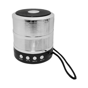 Boxa portabila MADGENIX, Gri silver metalizat, Bluetooth, Radio FM, Micro-SD, Aux, sunet premium