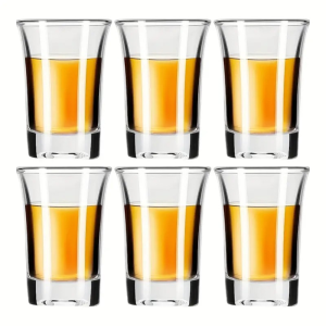 Set 6 pahare shot MADGENIX, 50ml, sticla transparenta, baza grea – cocktail, espresso, tequila