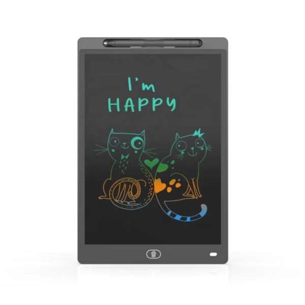 Tableta LCD de Desen si Scris 3 <b>Tableta de desenat</b> și scris <b>12 inch</b> cu tehnologie <b>LCD anti-radiații</b>, complet <b>reutilizabilă</b>. Spațiu generos pentru creație, dispune de funcție de <b>blocare</b> și <b>buton de șters</b>. Perfectă ca <b>jucărie educativă</b> și instrument de notițe. Carcasă <b>ABS rezistentă</b>.