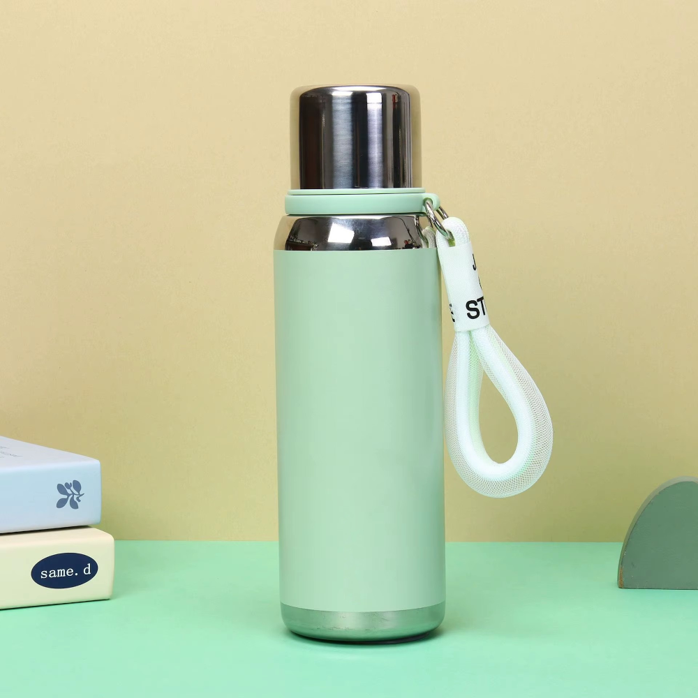 Termos MADGENIX 550ml Sticla din Otel Inoxidabil pentru Bauturi Calde si Reci Cana Termica de Calatorie, Pahar Sport Verde - imagine 7