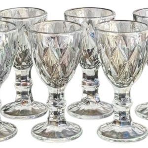 Set 6 Pahare Vintage MADGENIX 60 ml Sticla cu Picior pentru Lichior, Aperitive, Shoturi