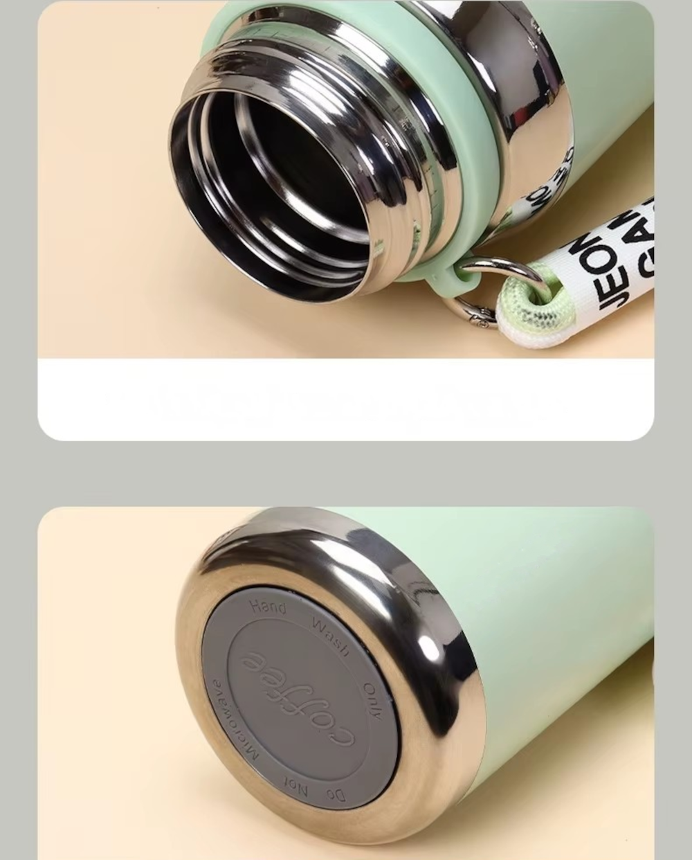 Termos MADGENIX 550ml Sticla din Otel Inoxidabil pentru Bauturi Calde si Reci Cana Termica de Calatorie, Pahar Sport Verde - imagine 6