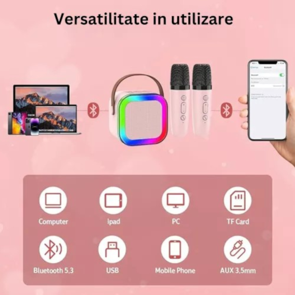 boxă portabilă cu LED