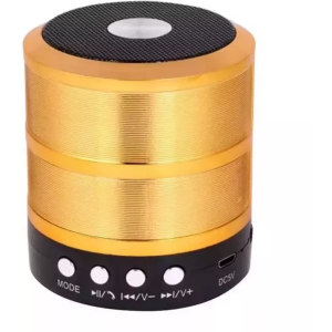 Boxa wireless MADGENIX auriu, corp metalic, sunet de inalta calitate, Bluetooth Micro-SD