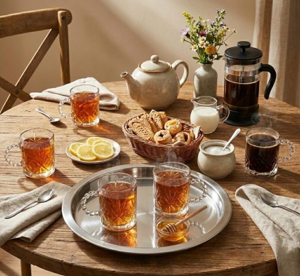 Set 6 Cesti Elegante din Sticla Cristalina