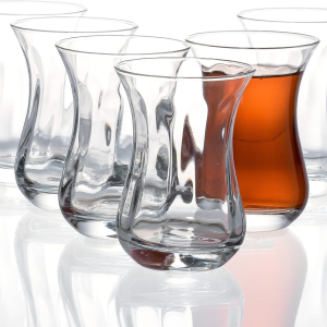 Set 6 pahare din sticla pentru cafea sau ceai MADGENIX, 115ml Design Premium si forma ergonomica