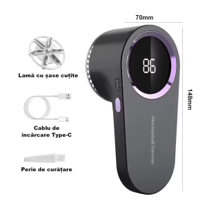 Aparat electric curatat scame MADGENIX display digital incarcare Type-C si lama cu 6 taisuri design ergonomic portabil