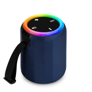 Boxa Portabila Bluetooth MADGENIX, Putere 10W, Lumini RGB LED, Bass Puternic, Rezistenta la Apa IPX4, Radio FM, Slot Card TF, 1200mAh, Albastru