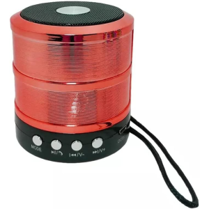 Boxa portabila MADGENIX, Bluetooth, Slot Card Micro-SD, Port USB, Aux, Design Metalic, Rosu Metalizat