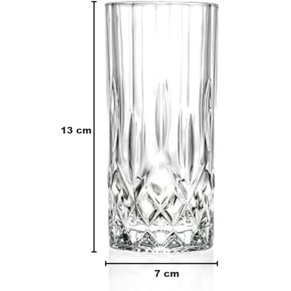 Pahar Highball MADGENIX 360 ml umplut cu apa si gheata pe fundal minimalist