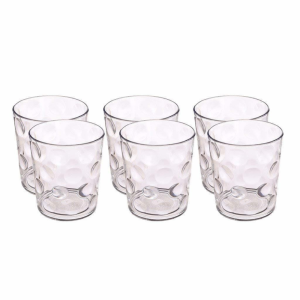 Set 6 pahare sticla transparenta, 150 ml, ideale pentru espresso, apa si bauturi racoritoare, pahare joase cu design modern texturat in relief