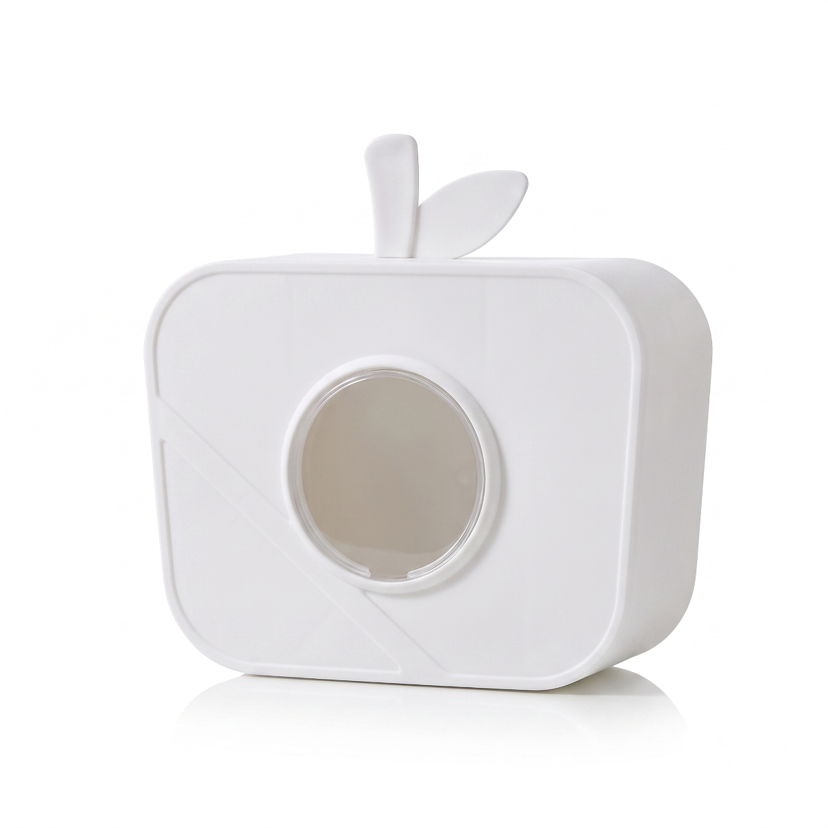Suport dispenser pungi plastic alb, vedere frontală, fundal alb